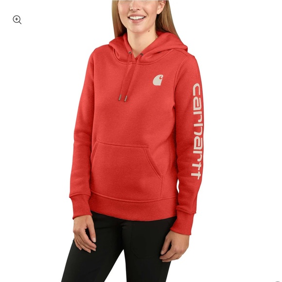 Carhartt Women’s Relaxed Fit Heavy-weight Logo Sleeve Graphic Hoodie Size XL EUC - Picture 1 of 8